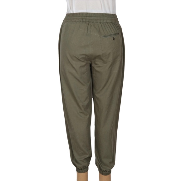 NWOT Novica Green Enzyme Wash Cotton Twill Joggers with Drawstring Waist size S - Picture 2 of 7